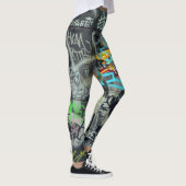 Alle graffiti-printleggins leggings (Rechts)