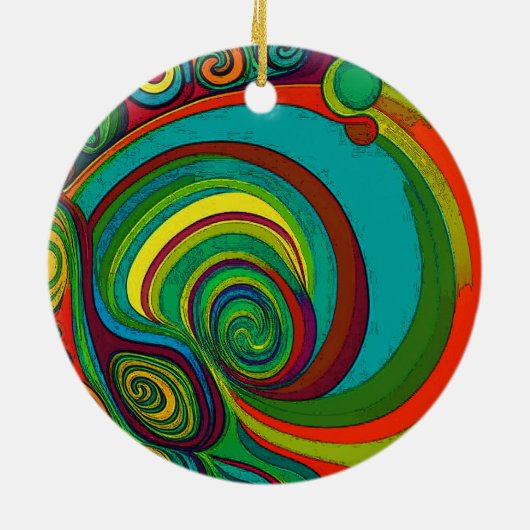 Alle Groovy kleuren 1110 Keramisch Ornament (Achterkant)