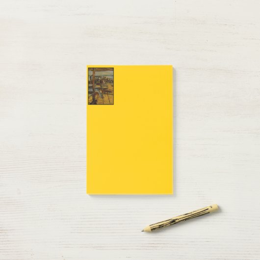 Alle grote schilderijen beginnen met één penseelst post-it® notes (Op bureau)
