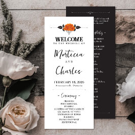 Alle Hallows Eve Halloween Roos bruiloft Programma