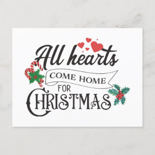 Alle harten komen thuis met Kerstmis Briefkaart
