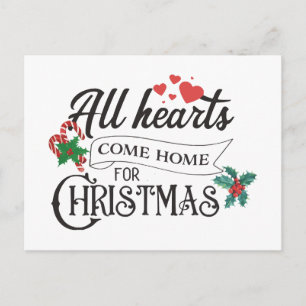 Alle harten komen thuis met Kerstmis Uitnodiging Briefkaart