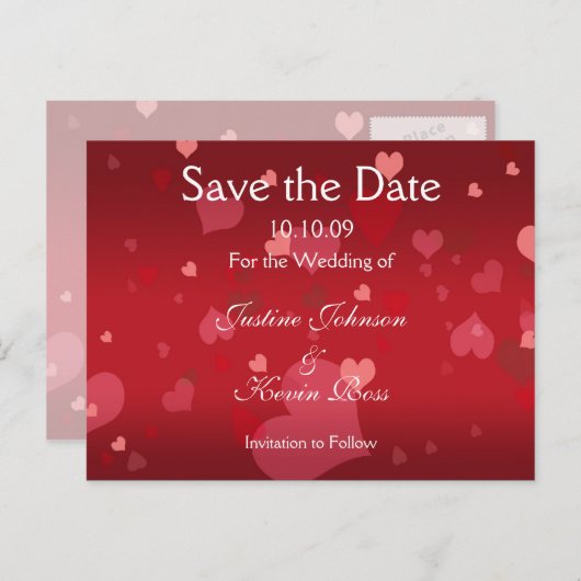 Alle harten liefde liefde behalve de datum briefka aankondigingskaart (Voorkant / Achterkant)