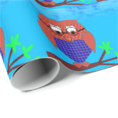 Alle harten Tartan Owl Cadeaupapier (Rol Hoek)