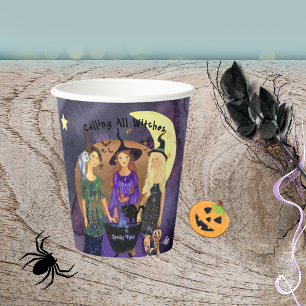 Alle heksen Halloween Paarse noemen Papieren Bekers