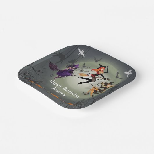 Alle heksen Halloweenfeest 30e verjaardag Papieren Bordje (Gebogen)