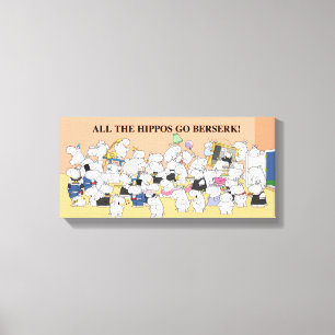ALLE HIPPOS GAAN BERSERK! Sandra Boynton Canvas Afdruk