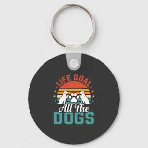 Alle Honden Retro Hond Liefhebber Sleutelhanger