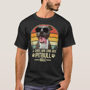 Alle honden zijn kool, maar Pitbull Rule Retro T-shirt