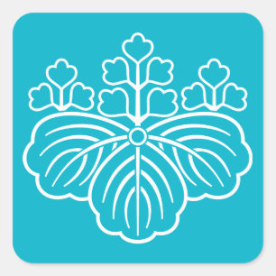 Alle in de schaduw gestelde paulownia met 5&3 bloe vierkante sticker