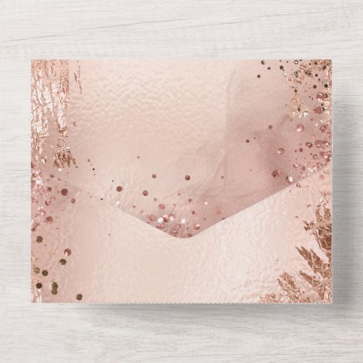 ALLE IN ÉÉN Bling Invitation Design All In One Uitnodiging (Achterkant)