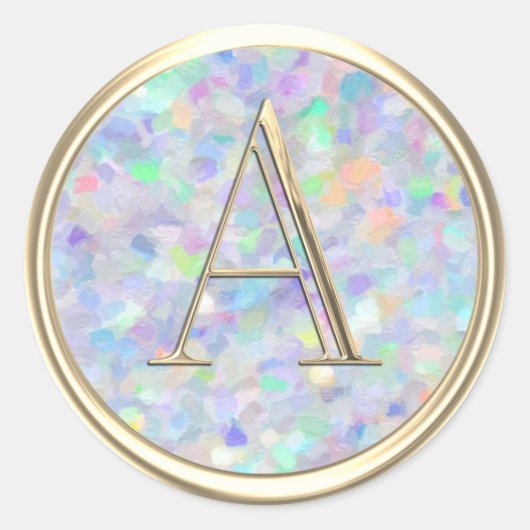 ALLE INITIALEN Goud Monogram Abstract Ronde Sticker (Voorkant)