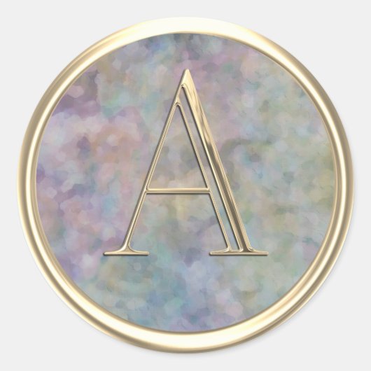 ALLE INITIALEN Goud Monogram Abstract Ronde Sticker (Voorkant)