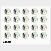 ALLE INITIALEN Goud Monogram Bruiloft Mint Groen Ronde Sticker (Vel)