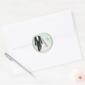 ALLE INITIALEN Goud Monogram Bruiloft Mint Groen Ronde Sticker (Envelop)