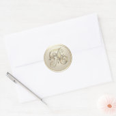 ALLE INITIALEN Goud Monogram Initiaal Ivoor Ronde Sticker (Envelop)