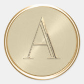 ALLE INITIALEN Goud Monogram op Champagne Ronde Sticker (Voorkant)