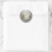 ALLE INITIALEN Gouden Cirkel Monogram Zilver Ronde Sticker (Tas)