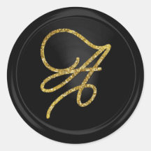 ALLE INITIALEN Gouden Schreef Monogram Zwart