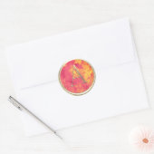 ALLE INITIALEN Monogram Abstract Sinaasappel Roze Ronde Sticker (Envelop)