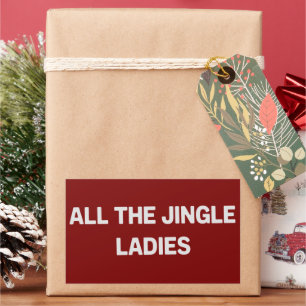 Alle Jingle Dames Grappige Kerst Overeenkomende  Rechthoekige Sticker