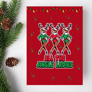 Alle Jingle Dames Grappige rendier kerst Kaart