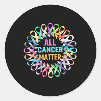 Alle kanker kleurrijke linten kanker bewustzijn ronde sticker