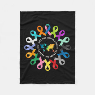 Alle kankerbewustzijn bestrijdt kanker lint onders fleece deken