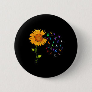 Alle Kankerproblemen Zonnebloem Wereld Kanker Awar Ronde Button 5,7 Cm