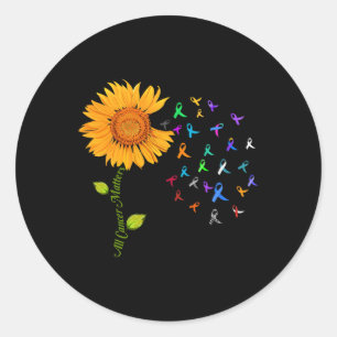Alle Kankerproblemen Zonnebloem Wereld Kanker Awar Ronde Sticker
