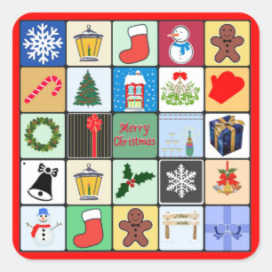 Alle kerst vierkante sticker