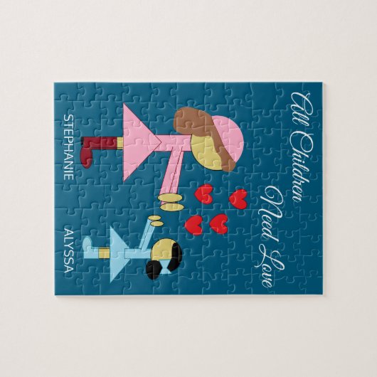 Alle kinderen hebben liefde nodig: Deep Zee Blue Legpuzzel (Horizontaal)