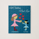 Alle kinderen hebben liefde nodig: Deep Zee Blue Legpuzzel (Verticaal)