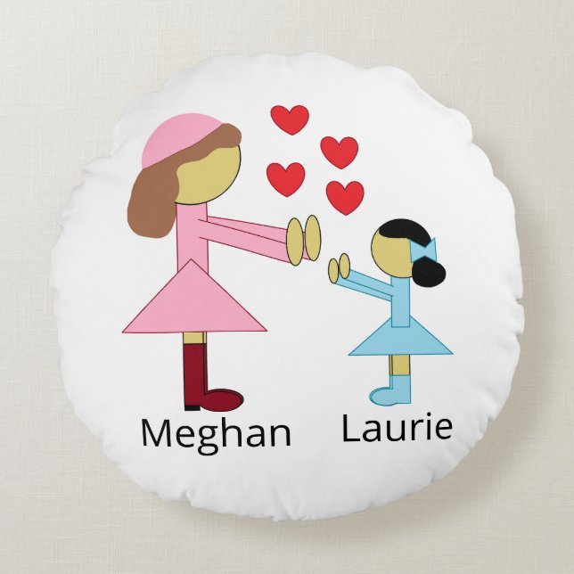 Alle kinderen hebben liefde nodig: wit rond kussen (Voorkant)