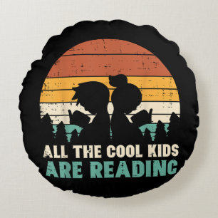 Alle Kinderen lezen Retro lezen Boeken Lover Boys  Rond Kussen