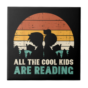 Alle Kinderen lezen Retro lezen Boeken Lover Boys Tegeltje