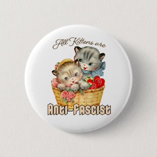 Alle Kittens zijn antifascistisch Ronde Button 5,7 Cm