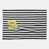 ALLE KLEUR STRIPEN! Skull Sunflower Tea Towel Theedoek (Horizontaal)