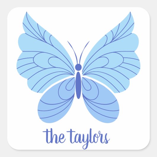 Alle kleuren - Butterfly gepersonaliseerde Sticker (Voorkant)