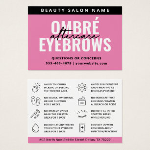 Alle kleuren Ombre Powder Brows Aftercare Kaart