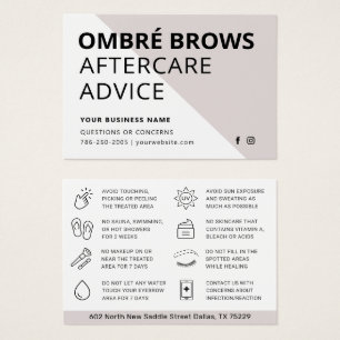 Alle kleuren Ombre Powder Brows Aftercare Kaart