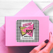 ALLE LEEFTIJD 90s plaid houndstooth verjaardagsfee Vierkante Sticker