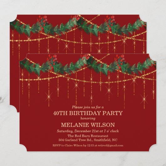 ALLE LEEFTIJDEN - Uitnodiging voor vakantie Kerstm (Voorkant / Achterkant)