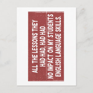 Alle lessen die ze hadden gehad, hadden geen invlo briefkaart