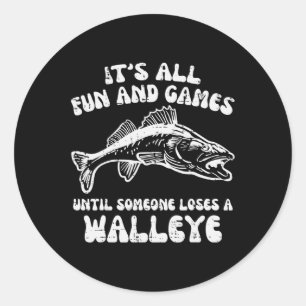 Alle leuke spelletjes tot Verlies Walleye Funny Vi Ronde Sticker