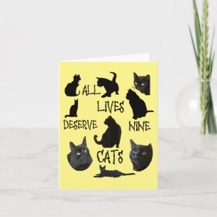 Alle levens verdienen negen katten Leuke kattenlie Kaart