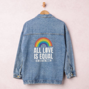 Alle liefde is gelijke prijs voor lesbische, homos denim jacket