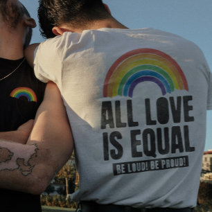Alle liefde is gelijke prijs voor lesbische, homos t-shirt