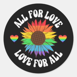 Alle liefdesliefhebbers voor iedereen Gay Pride Ronde Sticker