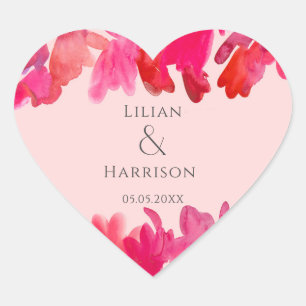 Alle liefdesWaterverf Roze Hart Sticker